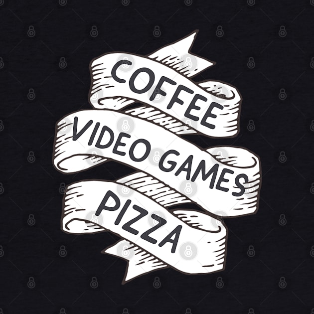 Coffee,  video games, pizza by DeraTobi